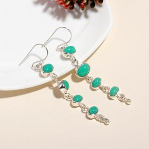 Boucles d'oreilles pendantes et tombantes en turquoise d'Arizona de haute qualité, en argent sterling 925, pierres précieuses bleues d'été, pour grossistes - Product Image 3