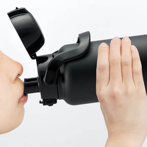 Logotipo personalizado Deportes Botella de agua Frascos de vacío y termos Una botella directa de empuje con asa 1200ml Negro/STD12H _ 596759 - Product Image 5