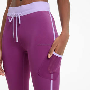 Derniers leggings d'entraînement taille haute pour femmes multicolore Spandex Nylon Mesh Pattern Casual Exercise Activewear Pants Gym Summer - Product Image 4