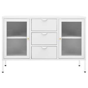 Buffet en acier et verre trempé blanc 41,3"x13,8"x27,6" - Product Image 3