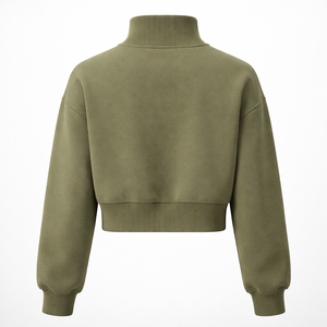 Sudadera Corta de Cuello Alto para Mujer, para Uso Casual, en Pedidos al por Mayor - Proveedor OEM Directo de Fábrica - Product Image 2