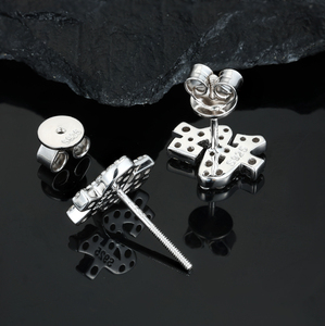 <b>Mens</b> Moissanite Money Sign Stud <b>Earrings</b> 925 <b>Silver</b> Diamond Hip Hop <b>Earrings</b> Iced Out Dollar Sign Luxury Gift for <b>Men</b> Wear Style - Product Image 2