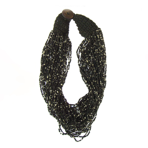 Women's Multilayer Crochet Beaded <b>Necklace</b> Black Gun Plated Crystal <b>Statement</b> Jewelry Fashion Beaded <b>Necklaces</b> Bulk Price - Product Image 3
