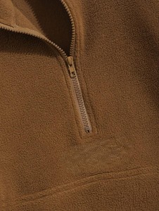 Sudadera Unisex de Forro Polar con Media Cremallera, Bloques de Color, Oversize, Cuello Alto, Bolsillos, Estilo Casual para Otoño - Product Image 5