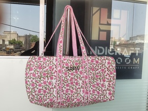 Vintage Quilted Cotton Duffle <b>Bag</b> Luxury Large <b>Weekend</b> Travel <b>Bag</b> for Clothes Storage <b>Men</b> Women Travel <b>Bag</b> Christmas Gift - Product Image 1