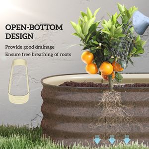 Jardinera Elevada Galvanizada de 2.4 m, Color Blanco Crema, con Borde de Seguridad para Flores y Vegetales, Tamaño Único - Product Image 5