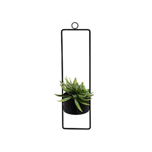 Modern Minimalist Black Metal Hanging Planter <b>Wall</b> <b>Mounted</b> Iron <b>Plant</b> Holder For Indoor Garden Home Decorative Office - Product Image 1