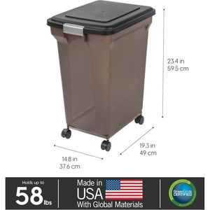 Contenitore per Cibo per Cani con Capacità di 58 Libbre, Ruote Attaccabili, Facile da Spostare, Contenitore per Alimenti per Cani, Uccelli e Animali Domestici - Product Image 2