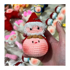 Llavero de Peluche de Muñeco de Nieve Navideño, Animal de Dibujos Animados en 3D, Hecho a Mano, con Mosquetón y Clip de Cobre - Product Image 3