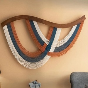 Escultura de Pared Tejida Moderna, Forma Geométrica Abstracta de Arcoíris, Decoración para el Hogar, Pieza de Arte para Sala de Estar, Paquete Individual - Product Image 1