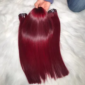 Weft Hair Extension Vietnamese Bundles Vendor Wholesale Price From Big Factory Bugendy Red Color