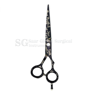 Ciseaux de coiffure professionnels SAAR GLOBAL SURGICAL, ensemble en acier inoxydable 6CR13, lame tranchante, pour droitiers, manche long, 28 dents - Product Image 4