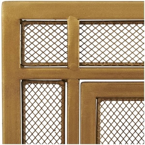 Paravent de cheminée en métal style mission, double porte, grille anti-étincelles avec fermeture magnétique, protection de foyer autoportante - Product Image 5