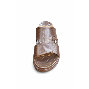 LEATHER STUDIO Handmade High Quality Unisex Solid Leather Sandals Flat Massage Upper <b>Rubber</b> Insole Slip Resistant All Seasons - Product Image 2