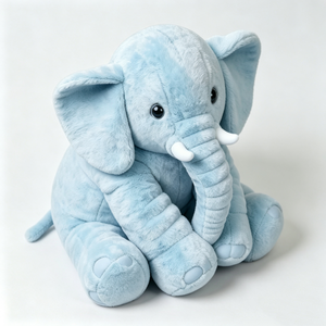 Almohadillas para patas de color azul claro personalizadas, juguete de peluche de elefante infantil, suave y de felpa, con trompas blancas. - Product Image 5