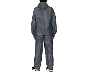 Combinaison de pluie unisexe imperméable en polyester 140g, veste et pantalon gris à manches longues, vêtements d'extérieur toutes saisons, taille adulte - Product Image 3