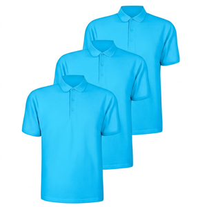 Polo à manches courtes pour homme, blanc, 100% coton, respirant, couleur unie, tricoté, coupe classique - Product Image 3