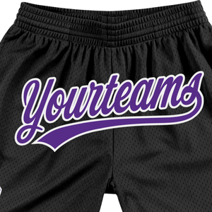 Pantalones Cortos de Baloncesto Sublimados Negros y Morados para Hombre, Tela Ligera, Ropa Deportiva, Uniforme de Entrenamiento de Equipo, Ropa para Partidos - Product Image 6