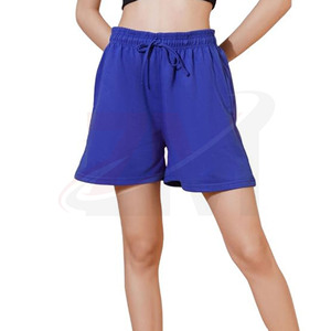 Shorts Deportivos Azules Lisos para Mujer, Personalizables, Shorts de Yoga Reciclados para Mujer, Shorts de Gimnasio para Mujer - Product Image 1