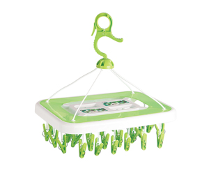 36 <b>Clip</b> Pink Rectangle Clothes Drying Rack With 30 <b>Clips</b> <b>Hook</b> Type Plastic Hanger For Laundry Room Multifunctional Durable Desig - Product Image 2