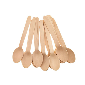 Cuillères en bois écologiques miniatures en gros, de qualité alimentaire, personnalisées pour la crème glacée - Product Image 2