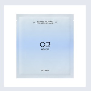 Masque visage au collagène WOLLYO, K-Beauty coréen, masque gel apaisant au collagène Ajulren 42g, 5 feuilles, fabriqué en Corée - Product Image 2