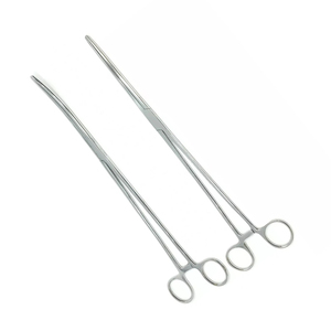 Lot de 2 pinces hémostatiques droites et courbées de 9,5 pouces en acier inoxydable – Instruments chirurgicaux médicaux pour la chirurgie - Product Image 1