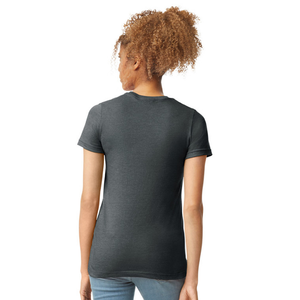 T-shirt pour femme en tissu gunmetal, doux, décontracté, à manches courtes, col rond, respirant, confortable, basique pour tous les jours - Product Image 2