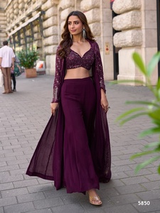 Chal Dupatta de Georgette con Bordado Intenso para Mujer, Ropa Étnica, Verano/Otoño/Invierno, Uso Diario, Fiestas, Bodas y Otras Ocasiones - Product Image 5