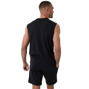 Conjunto de Camiseta y Pantalones Cortos Deportivos de Verano para Hombre, 100% Algodón, Tejido de Punto, Transpirable, Atlético, Informal, de Dos Piezas, Diseño Sólido, Sin Costuras - Product Image 2
