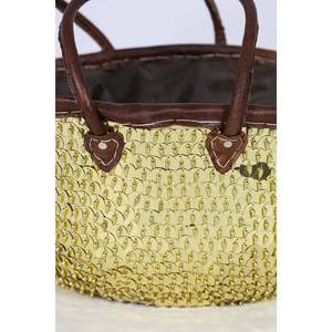 BiyadinaStore Panier de rangement en vannerie marocaine écologique à paillettes multicolores Feuilles de palmier durables pour la Saint-Valentin - Product Image 3