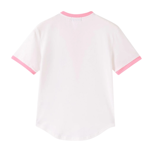 Camisa Henley Premium AKA Blanca, Rosa y Verde para Mujer, Manga Corta, Cuello con Botones, Estilo Griego Informal - Product Image 3