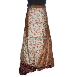 Jupe de soirée // Jupe longue enveloppante réversible 2 couches en soie magique, style sari, pour la plage, vintage, 38 pouces de long - Product Image 1