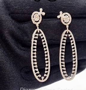 Pendientes colgantes de diamantes de cultura étnica moderna para mujer para fiestas de boda y ropa informal - Product Image 3