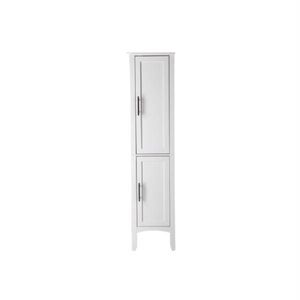 Mobiletto Alto Moderno Bianco a 2 Ante per Bagno, in MDF e Metallo, per Uso Domestico in Camera da Letto, Cucina o Ingresso - Product Image 3