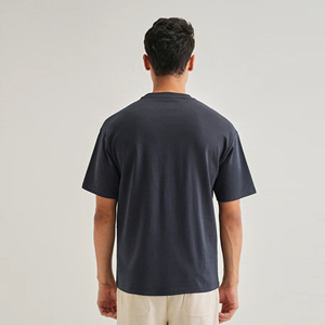 T-shirts décontractés en maille unie noirs et blancs pour hommes, 230 g/m², personnalisables avec logo, haute qualité, pour club - Product Image 4