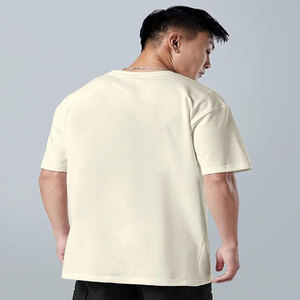 Camiseta de Algodón Grueso de 300g para Hombre y Mujer en Color Sólido, Cuello Redondo Extra Grande, Manga Corta, Holgada y con Hombros Caídos - Product Image 3