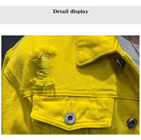 Chaqueta Vaquera Unisex Otoño/Invierno con Cuello Vuelto, Ajuste Holgado/Entallado, Manga Larga, Estilo Vintage Y2K, con Botones, Lavado Ácido y Estampado Patchwork 100%