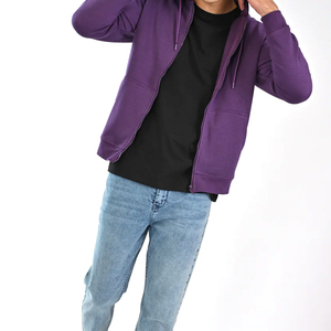 Ventes en gros de sweats à capuche pour hommes d'hiver, mélange de coton/polyester doux, coupe confortable, décontracté, léger, respirant, fermeture éclair, séchage rapide - Product Image 5