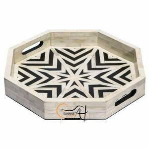 Bandeja de Madera con Asa de Metal, Suministros para Restaurantes y Hoteles, Bandeja de Madera Elegante y de Calidad - Product Image 1