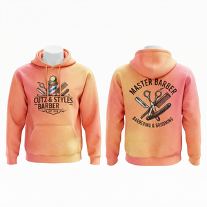 Sudadera con Capucha para Hombre, Estilo Barbería, Premium, 350 GSM, Algodón y Poliéster, Felpa, Logotipo Personalizado, Sudadera Negra, Ropa Urbana - Product Image 3