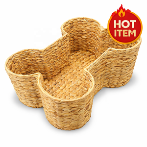 Bone-Shaped Water Hyacinth Toy Storage <b>Basket</b>, The Playful Bone: Handwoven Toy Caddy - Product Image 1
