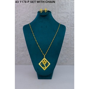 Collar de Moda con Colgante de Aleación de Cobre Chapado en Oro, Diseño de Pluma de Flauta, con Circonita Blanca, para Mujer, Joyería Artificial - Product Image 3