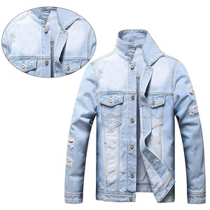 Fashion Men's High Quality Breathable <b>Denim</b> Motorcycle <b>Jacket</b> with Front Logo Winter <b>Cropped</b> Style Wholesale - Product Image 5