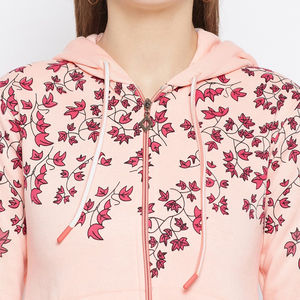 Sweat à capuche zippé intégral en coton tricoté épais imprimé pour femme, personnalisé, respirant et à séchage rapide, idéal pour l'hiver – Fabrication OEM - Product Image 6