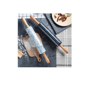 Good Quality Natural Marble 2 Pieces White & Black Color <b>Rolling</b> <b>Pin</b> For Professional & Personal Home Kitchens - Product Image 1