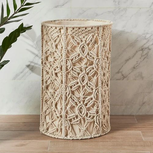 Modern Cotton Pearl Round Handmade Macram <b>Storage</b> Laundry <b>Basket</b> without Handles <b>for</b> Home Bedroom <b>Bathroom</b> Organizer - Product Image 6