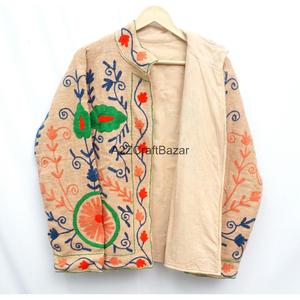 Lot en gros de vestes ethniques traditionnelles indiennes en coton TNT brodé Suzani, écologiques et respirantes, pour femmes et filles - Product Image 1