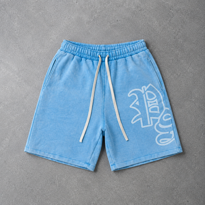 Pantalones Cortos de Hombre Negros con Logotipo Personalizado, Estilo Urbano, 100% Algodón Ecológico, de Secado Rápido, Anchos y Holgados con Bajo sin Rematar - Product Image 3