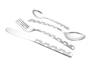 Ensemble de couverts en acier inoxydable argenté tendance, qualité supérieure, design écologique pour la maison, les restaurants et les fêtes - Product Image 6